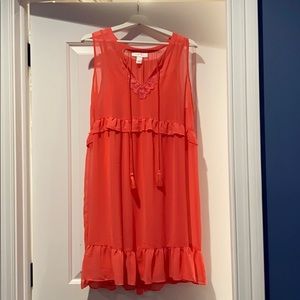 Beautiful coral colored maternity dress